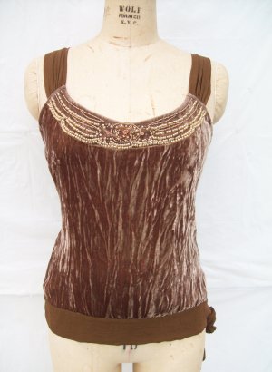 BCBG Max Azria velour tie on the side tank top size M