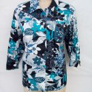 Coldwater Creek print snap button 3/4 sleeve jacket plus size 2X