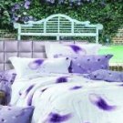 4-pc Violet Floral Colored Cotton Duvet Cover Bedding Set