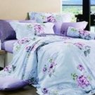 4-pc Romantic Light Blue Colored Cotton Duvet Cover Bedding Set