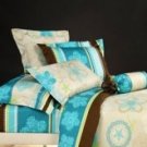 4-pc Blue Stipe Cotton Duvet Cover Bed Linen