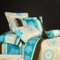 4-pc Blue Stipe Cotton Duvet Cover Bed Linen