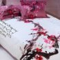4-pc Classical White And Red Cotton Duvet Cover Bedding Set