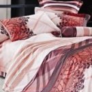 4-pc Beautiful Brown Cotton Floral Reactive Print Duvet Cover