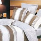 4-pc Beautiful Brown And White Cotton Floral Reactive Print Duvet Cover