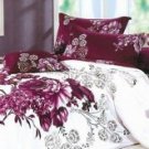 4-pc Beautiful Purple Cotton Floral Reactive Print Duvet Cover