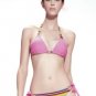Pink Colorful Striped Bikini Swimsuit