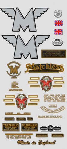 RESTORERS FULL DECAL SET Matchless Decals 1955-56 
