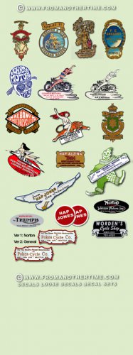 Motorcycle Dealer Decals -RESTORERS DECALS- Historic Motorcycle Suppliers Decals