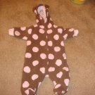 Carter's Brown & Pink Polka Dot Fleece Suit