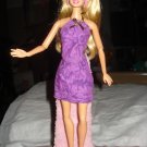 Short purple floral skirt and top set for Barbie Dolls - ed101