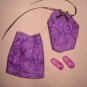 Short purple floral skirt and top set for Barbie Dolls - ed101