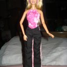 Basic black pants and pink top set for Barbie Dolls - ed104