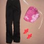 Basic black pants and pink top set for Barbie Dolls - ed104
