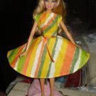 Circular skirt dress in bright print for Barbie - ed12