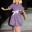 Easy on purple & lavender peasant zig zag print dress for Barbie Dolls - ed91