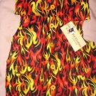 Medium size pet shirt / vest in red, orange, yellow flame print - dd10