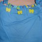 Large REVERSABLE pet dress in blue abstract print with silver - dd05