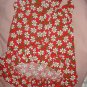 Large red pet dress with white daisies with a ruffle and bow - dd07