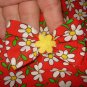 Large red pet dress with white daisies with a ruffle and bow - dd07