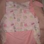 Large REVERSABLE Pet dress in pink purse print with lace trim - dd05