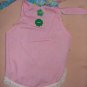 Medium pet dress in blue floral with lace trim - dd04