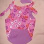 Small REVERSABLE Pet dress in hot pink & purple floral print - dd01