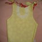 Medium REVERSABLE pet dress in red with white daisies and lace trim - dd04