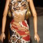 Brown African animal print mini skirt & halter top set for Barbie Dolls - ed94