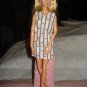 Short red heart print dress and maroon jacket for Barbie Doll - ed90