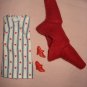 Short red heart print dress and maroon jacket for Barbie Doll - ed90