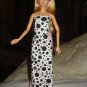 Black & white polka dot long skirt and halter top set for Barbie Doll - ed69