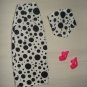 Black & white polka dot long skirt and halter top set for Barbie Doll - ed69