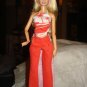 Red pants and matching red and white halter top set for Barbie Dolls - ed80