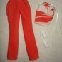 Red pants and matching red and white halter top set for Barbie Dolls - ed80