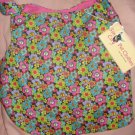 Large REVERSABLE Pet dress in multi-colored floral on black print - dd05