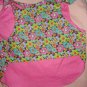 Large REVERSABLE Pet dress in multi-colored floral on black print - dd05