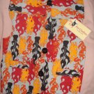 Large pet shirt / vest in grey with red, black & orange flames - dd11