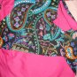 Large REVERSABLE pet dress in black & multi-colored paisley print - dd05