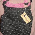 Large REVERSABLE pet dress in pink & black with polka dots - dd05