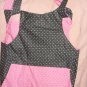Large REVERSABLE pet dress in pink & black with polka dots - dd05
