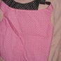 Large REVERSABLE pet dress in pink & black with polka dots - dd05