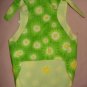 Medium REVERSABLE pet dress in green and white daisy print - dd04