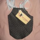 Small size pet dress with black & white polka dots- dd01