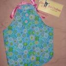 Small size pet dress in blue floral with pink ribbon ties - dd01