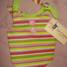 Small sized REVERSABLE Pet dress in bright multi-colored stripes - dd07
