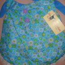 Large REVERSABLE Pet dress in blue floral print with lace trim - dd05