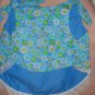 Large REVERSABLE Pet dress in blue floral print with lace trim - dd05