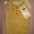 Medium REVERSABLE pet dress in yellow & brown Giraffe print - dd04