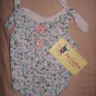 Small REVERSABLE Pet dress in pink, blue & white floral print - dd01